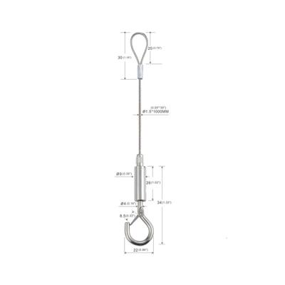 China Van de LEIDENE de Opschorting Kit With One Loop And Één Haak YW86361 Verlichtingsdraad Te koop