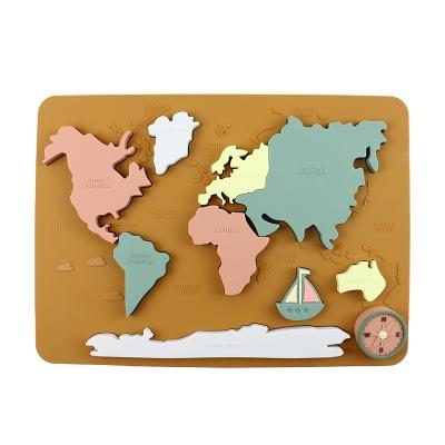 China Eco-friendly Material Latest Food Grade Silicone Material World Map Children's Educational Toys for sale