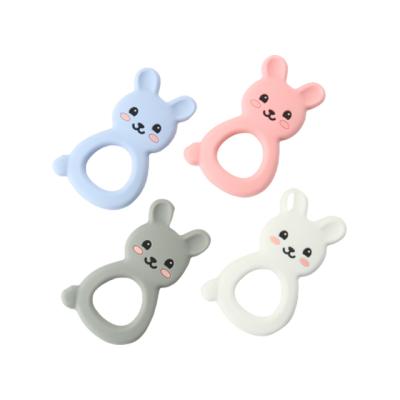 China Soft Toy Bunny Teether Chew Toy Bpa Free Non-Toxic Silicone Baby Chewable Toy /Soft Animal Shape Rabbit Silicone Teether Pissen Available for sale