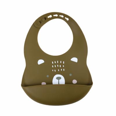 China 2022 Silicone Antibacterial Baby Animal Bibs Waterproof Feeding Children Silicone Pattern Bib For Feeding for sale