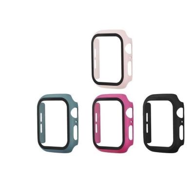 China Luxury Popular Full Cover Tempered Glass PC Screen Protector Case 38mm 42mm 44mm 41mm 45mm 40mm Watch Case For Apple Watch for sale