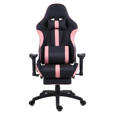 China Massage Racing Style PU Leather Gaming Chair With Ergonomic Lumbar Support And Footrest for sale