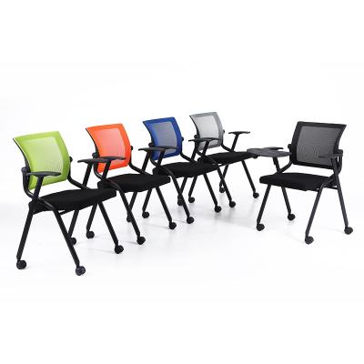 China Modern Wholesale Stackable Student Desk Chair Office Training Chairs with Notepad for Conference Hall Room Waiting Room for sale