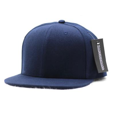 China 100% Free Sample Snapback Snapback Navy Blue Acrylic Plain Hat Custom Fitted Hats for sale