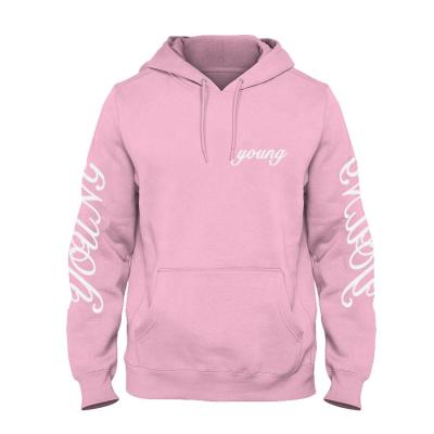 China Custom Pink Anti-Wrinkle Screen Printing Hoodie Men's Hoodies and Sweatshirts for sale