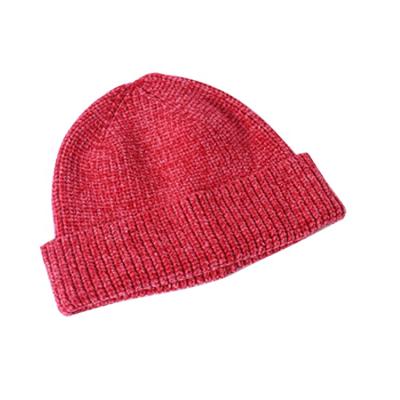 China JOINT Logo Hat Woman Custom Hats Knitted Beanies Chenille Winter Hat for sale