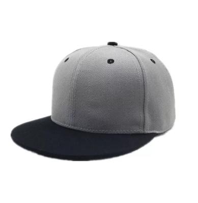 China JOINT Custom OEM Snapback 3D Hat Embroidery 6 Panel Hat With Gray Flat Brim for sale