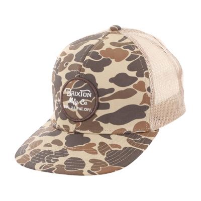 China COMMON Wholesale Mesh Camouflage Hat Embroidery Trucker Hat Hard Structured Front Hats for sale