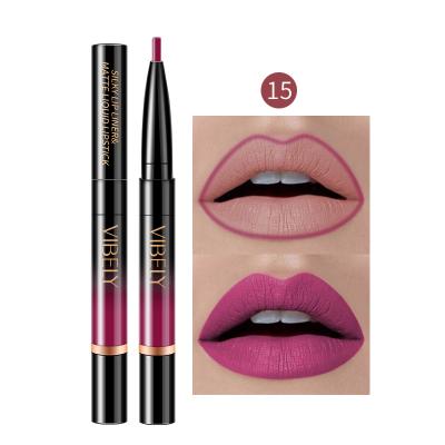 China High Quality Waterproof Double Head Free Double Head Pencil Cruelty Cruelty Lip Gloss Long Lasting Matte Lip Gloss for sale