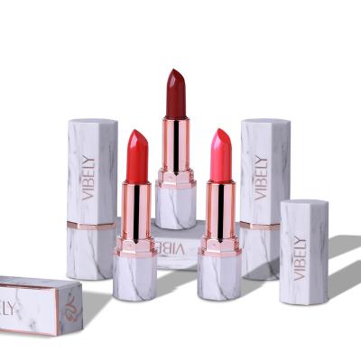 China New fashion waterproof makeup marble lipstick moisturizing velvet lipstick white jade cosmetic marble lipstick for sale