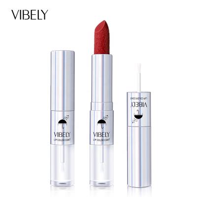 China New Arrival Lipstick Long Lasting Double Head Waterproof Prevent Lipstick Falling Off 2 in1 Lipstick for sale