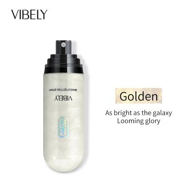 China Sunscreen Face Makeup Spray Long Lasting Brighten Oil Control Makeup Scheme Silver Transparent Gold Spray for sale