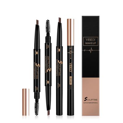 China New Arrivals 2-in-1 Cosmetics Waterproof Long Lasting Flexible Eyebrow Pencil With 5 Colors for sale