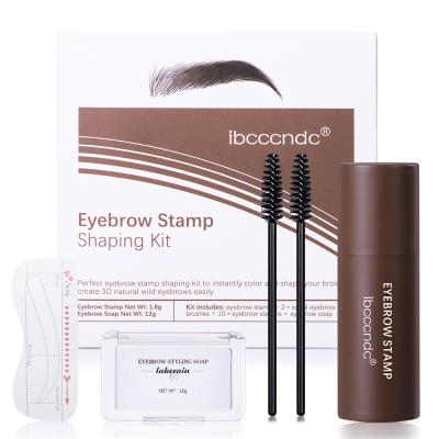 China 2021 Waterproof Makeup 3 Colors Eyebrow Shaping Kit Eyebrow Stamp Sets Natural Long Lasting Waterproof for sale