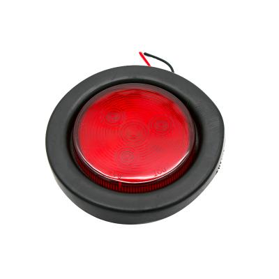 China Factory Wholesale High Brightness Red Truck Round Rubber 4 Led Marker Side Lights Trailer Side Lights for sale