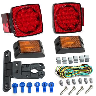 China Super Bright 12V LED Brake Light Square High Brightness Trailer Tail Light Submersible Kit for sale