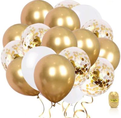 China Latex 60 12 Inch Latex Gold Metallic Balloons Party Helium Birthday Balloon for Baby and Graduation Party Decoration Wedding Brida for sale