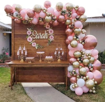 China Pink Latex 138 Pcs Balloons Arch Kit Shiny Metallic Rose Gold Chrome Latex Balloons For Birthday Party Baby Shower Wedding Bridal Room for sale