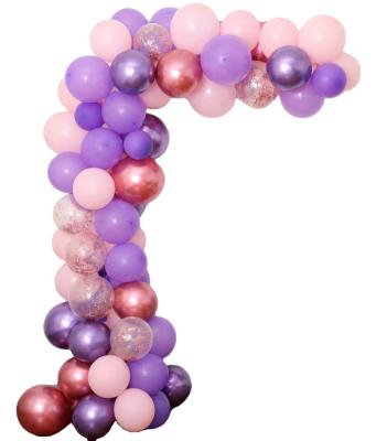 China Latex 60 PCS 12 inch Balloon Garland Chrome Purple Mauve Pink Rose Gold Confetti Balloons Backdrop for Birthday Baby Bridal Shower for sale