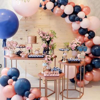 China Latex 128 Pcs 5/10/12 Inch Gender Reveal Balloon Garland Kit Navy Blue Pink Balloon Arch For Baby Shower Birthday Decor for sale