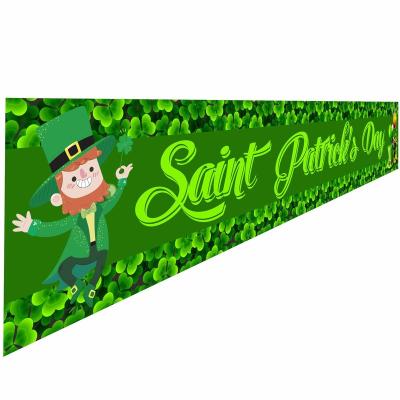 China Large Green Ireland Newest National Day Decoration St Patrick's Day Banner Durable Backdrop Banner For Party Outdoor Indoor Ornament for sale