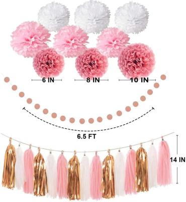 China PVC Decorations, Rose and Gold Happy Birthday Banner Decoration for Women, Hanging Swirls, Paper Garland for sale