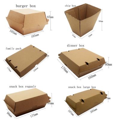 Китай Recycled Materials Kraft Paper Take Out Boxes Hamburger Box Custom продается