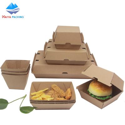 Cina Recyclable Paper Packaging Hamburger Box Custom Food Grade Printing in vendita