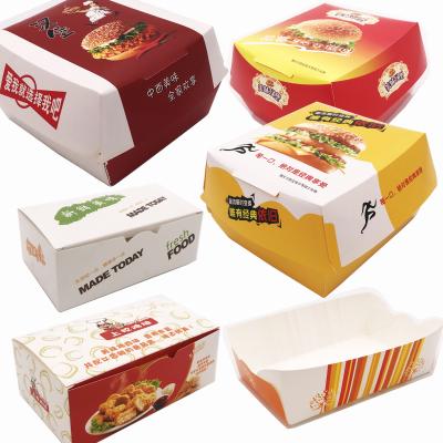 Cina Australia Sizes Recyclable General Kraft Paper Hamburger Box With Custom Printed Corrugated Paper Boxes KFC Box in vendita