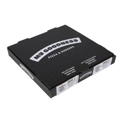 China Factory Direct Disposable Pizza Box Black Fast Food Packaging Custom Printed Couponabox Pizza Box for sale