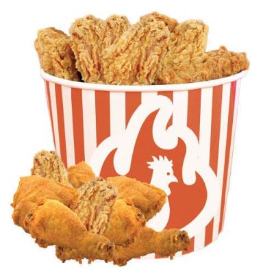 China Disposable White Paper Fried Chicken Bucket With Lid Fast Food Paper Chicken Cup Wholesale for sale