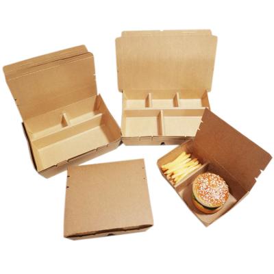 China Hot Selling Recycled Materials Take Away Container Paper Food Box And Kraft Paper Lunch Boxes for sale