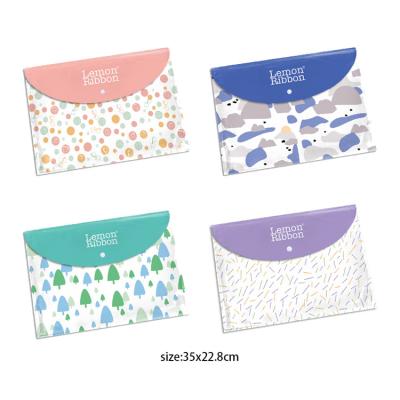 China Cute Promotional Paper File Organizer Custom Student Zipper File Folder Bag Zipper File Folder Bag for sale