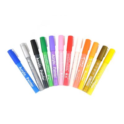 China Bright Colors 12 Different Colors Art Markers Pen Color Furniture Marker Pens Paint Maker Set Rohs Kawaii Highlighter for sale