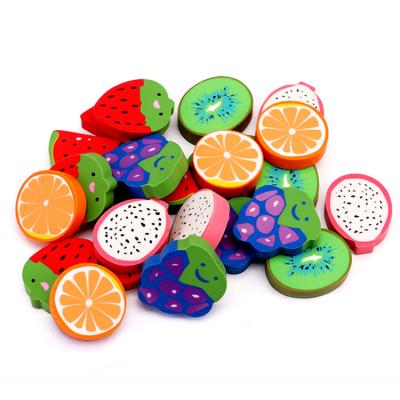 China 2022 Promotional Cheap Price Kids Eraser Cute 3d Eraser Fruit Shaped Rubber Erasers New For Students Stationary Set for sale