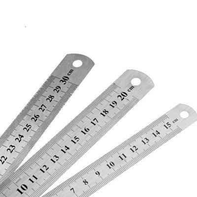 China Streight Ruler Stainless Steel Metal Ruler Precision Metric Double Sided Ruler Measuring Stationery for sale