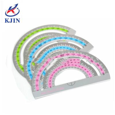 China 100% Hot Selling 180 Degree Aluminum Protractors High Quality Eco-friendly Metal Transparent Digital Protractor For Teaching for sale