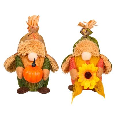 China Fabric Thanksgiving Decor Faceless Doll with Sunflower Harvest Season Doll Dwarf Fur Buffed Hat with Pumpkin Rudolph PlushToy Ornament for sale