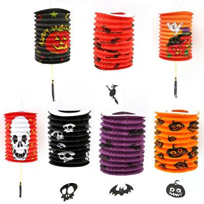 China 2020 New Halloween Ghost Lantern Stage Festival Layout Pumpkin Paper Bat Wire Hanging Halloween Decorations for sale