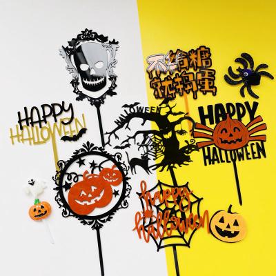 China 2002 Halloween Series Halloween Acrylic Hot Selling Acrylic Card Cake Decorating Alphabet Happy Pumpkin Factory Direct Sales for sale