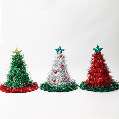 China Fashional 2022 Christmas Home Gifts For Kid Celebrate Ornaments Green Christmas Tree Shaped Merry Christmas Hat for sale