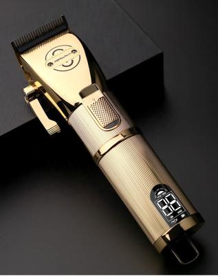 China Precision Cutting Blade Barber Clippers Professional Salon Gold Noise Hairdressers Hair Clippers Trimmer for sale