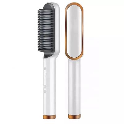 China Waterproof Electric Straighten Professional Hair Brush Curler Straightener Comb Styler Fast Heating Ceramic Hair Straightener for sale