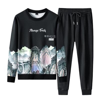 China 2021 New Product Fashion Breathable Daily Thermal New Product Custom Size Customized Color Mens Sport Jogger Sweatshirt And Two Piece Sports Pants for sale