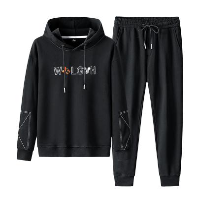 China Best Breathable Design Quick Dry Long Sleeve Customized Color Size Mens Sport Tracker Black Drawstring Hoodie And Sweatpants for sale