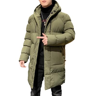 China 2021 Winter Padded Jacket Men QUICK DRY Mid Length Trend Down Padded Jacket Couple Hooded Thick Padded Jacket Solid Color Winter for sale