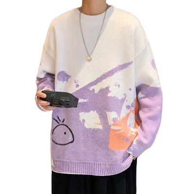 China Simple Round Loose Lazy Wind Sweater Sweater Boys Anti-pilling Sweater Men's Round Neck Fall/Whale Print Sweater Men's Winter Pullover for sale