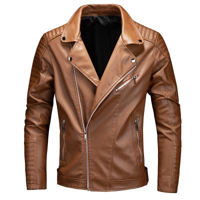 China Waterproof 2021 Men Autumn Winter Fashion Anorak Biker Motorcycle Leather Jacket Male Thin Fit Faux Leather Leather Jackets Coats for sale