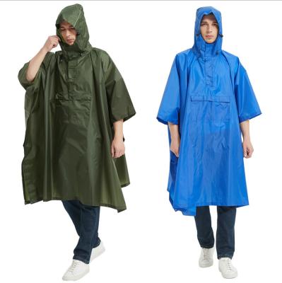 China 190T PVC Poncho Polyester Taffeta Rubber Raincoat Sports Poncho Outdoor Recycling Tactical Rise Rain Coat for sale