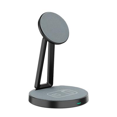 China Magnetic 15w Mobile Phone 2 in 1 Wireless Charging Brackets Dock Station Support Watch Headset Wireless Mobile Phone Fast Charging Adapter for sale